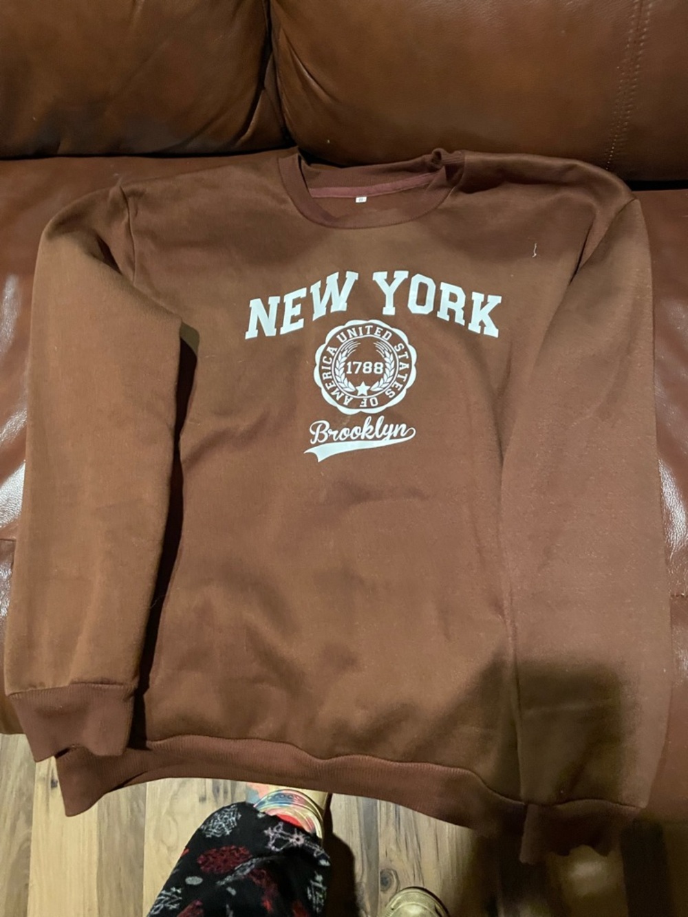 Brooklyn New York Brown Crewneck Sweatshirt